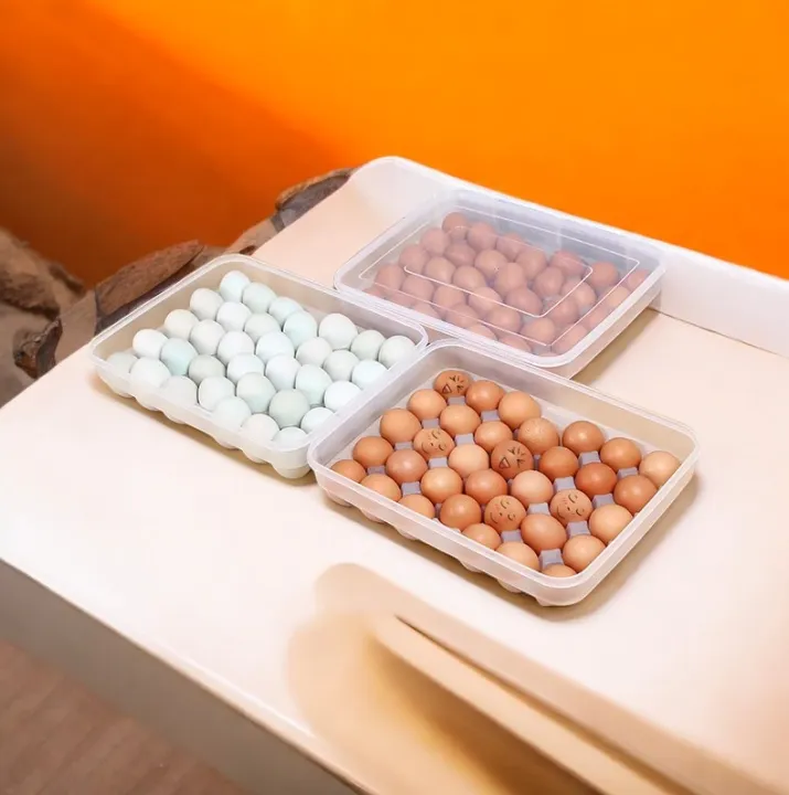 Protect and Store 34 Eggs in Our BPA-Free, Food-Grade Plastic Egg Box with Lid. Perfect Fit for Every Egg. Ideal for Refrigerators and Kitchens.